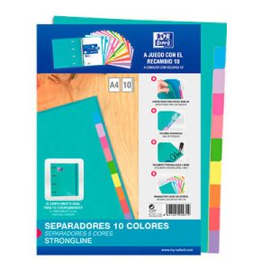 JUEGO SEPARADORES A/4 10 POS. OXFORD