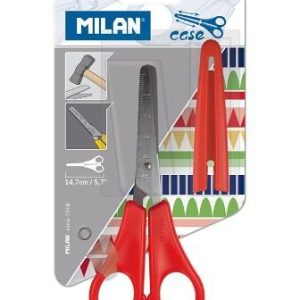 TIJERA ESCOLAR PLASTICO CON FUNDA MILAN